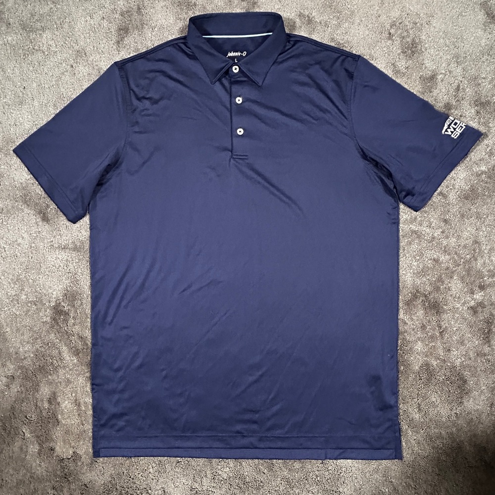 Johnnie-O Mens‎ Large Polo Shirt 2018 World Series Navy Blue JMPO1710 Twilight